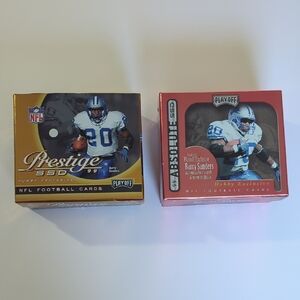 2 Playoff NFL Football Cards Empty Boxes Absolute Prestige SSD Barry Sanders